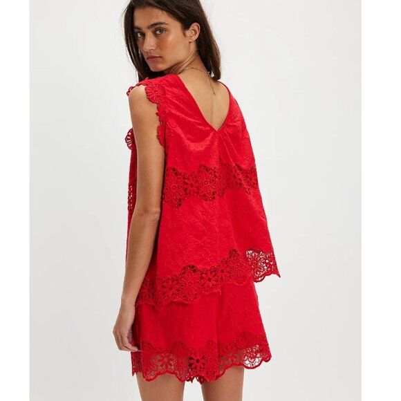 NEW Free People Ashtin Set Flame Red Medium - Picture 2 of 4